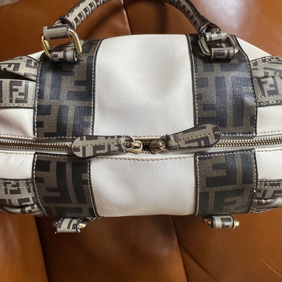 Fendi White and Brown Satchel - Picture 7 of 16